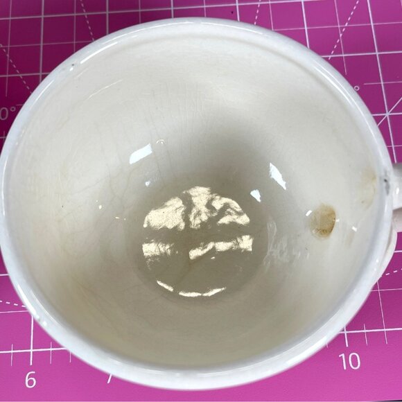 Stacked Ceramic Pottery Teapot Cup Set Paper Windows USA Floral Rose Cream VTG - Picture 14 of 16